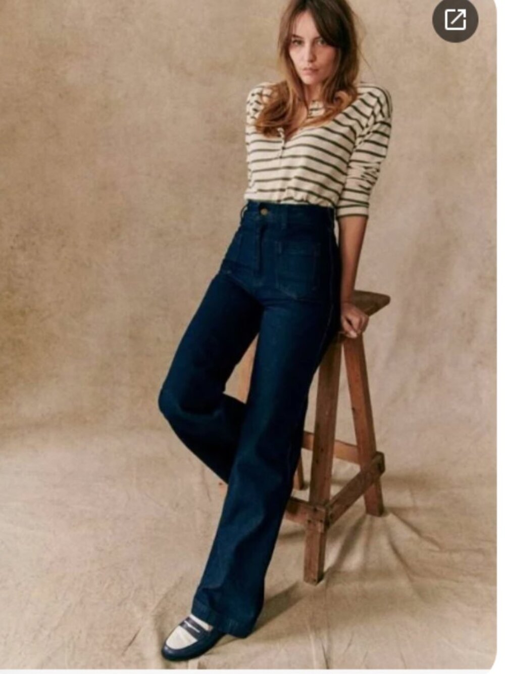 SEZANE ❤️ Denim Trouser Eric Dark Blue Indigo Size 36 / US 4